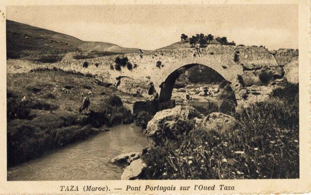 Postal antigo da Ponte sobre o Oued Taza