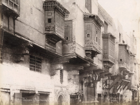 wooden-balconies-moucharabieh-in-cairo-egypt